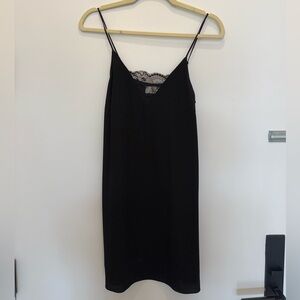 Wilfred Black Slip Dress with Lace Detail
